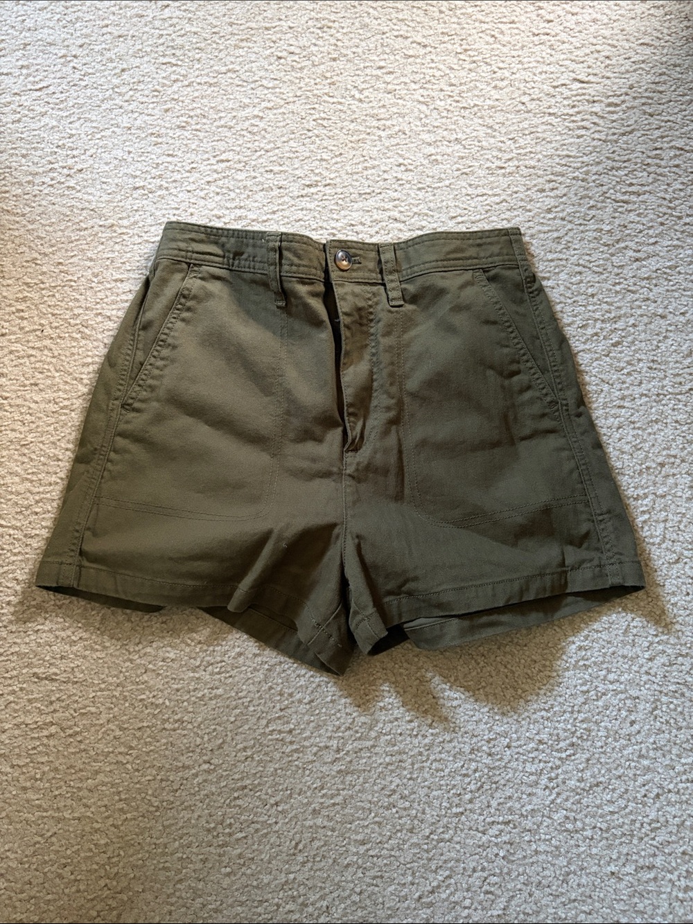 Madewell high rise olive shorts